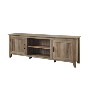 70" Modern Farmhouse Wood TV Stand Grey Wash