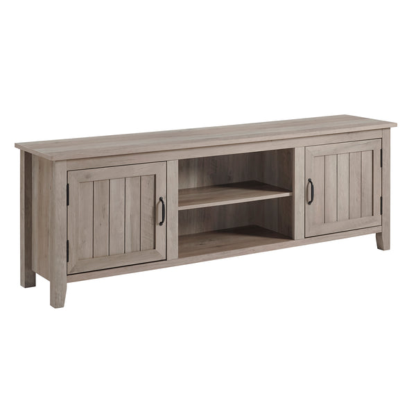 70" Modern Farmhouse Wood TV Stand Grey Wash