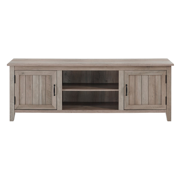 70" Modern Farmhouse Wood TV Stand Grey Wash