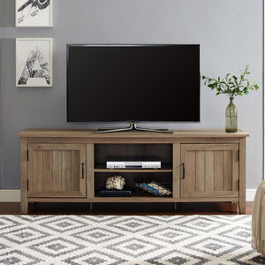 70" Modern Farmhouse Wood TV Stand Rustic Oak