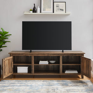 W70CS2DRO - 70" Modern Farmhouse Wood TV Stand Grey Wash