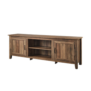 70" Modern Farmhouse Wood TV Stand Rustic Oak