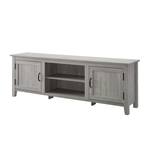 70" Modern Farmhouse Wood TV Stand - Stone Grey