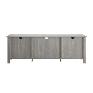 70" Modern Farmhouse Wood TV Stand - Stone Grey