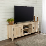 70" Modern Farmhouse Wood TV Stand White Oak