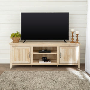 70" Modern Farmhouse Wood TV Stand White Oak