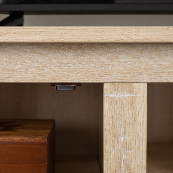 70" Modern Farmhouse Wood TV Stand White Oak