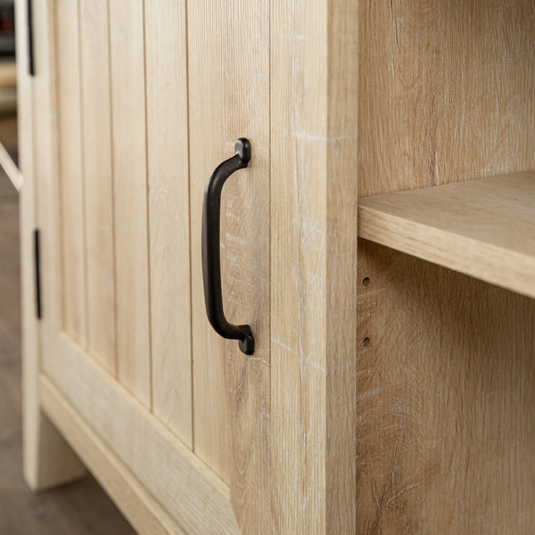 70" Modern Farmhouse Wood TV Stand White Oak