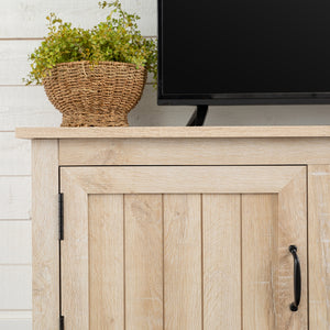 70" Modern Farmhouse Wood TV Stand White Oak