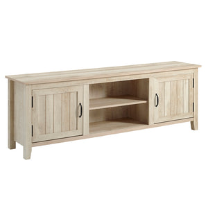 70" Modern Farmhouse Wood TV Stand White Oak