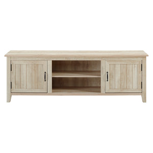 70" Modern Farmhouse Wood TV Stand White Oak