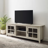 70" Glass Door TV Console - Birch