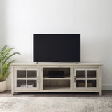 70" Glass Door TV Console - Birch