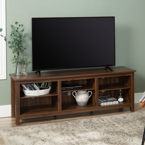 70" Rustic TV Stand Dark Walnut