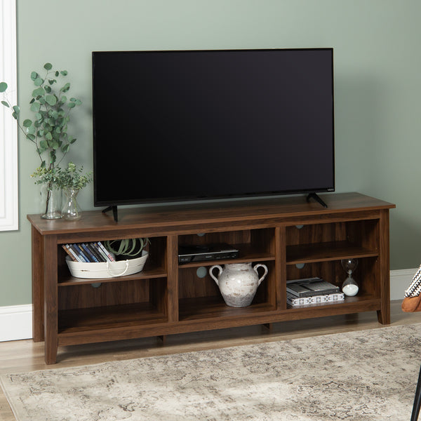 70" Rustic TV Stand Dark Walnut