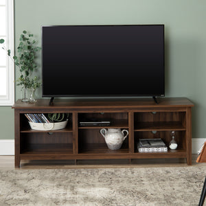 70" Rustic TV Stand Dark Walnut