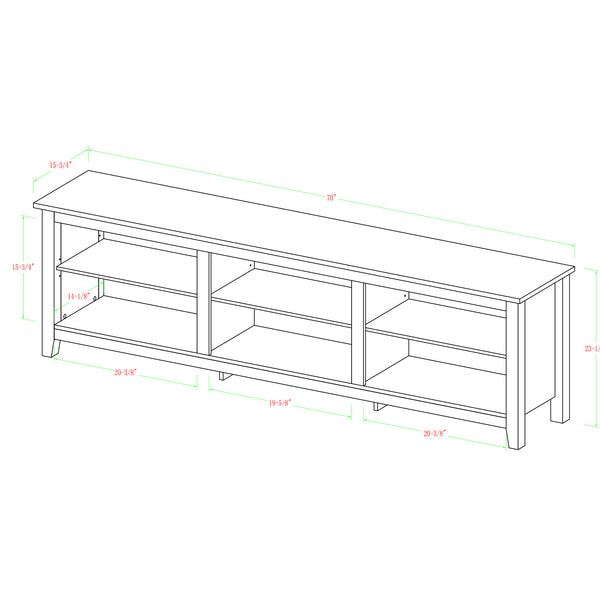 70" Rustic TV Stand Dark Walnut