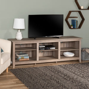 70" Rustic TV Stand Grey Wash