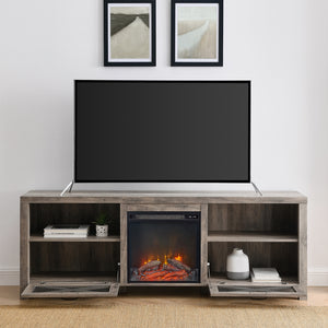 W70FPABGW - walker edison 70 rustic farmhouse fireplace tv stand w70fpabro w70fpabgw