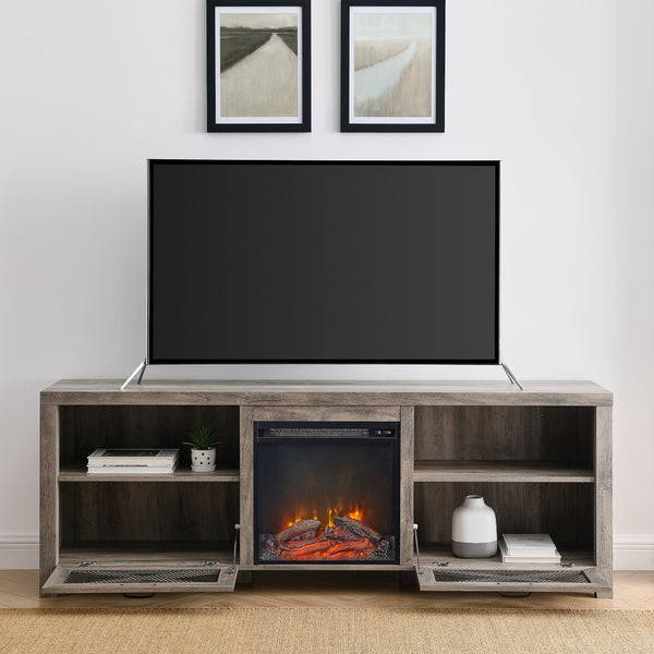 W70FPABGW - walker edison 70 rustic farmhouse fireplace tv stand w70fpabro w70fpabgw