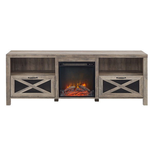 W70FPABGW - walker edison 70 rustic farmhouse fireplace tv stand w70fpabro w70fpabgw