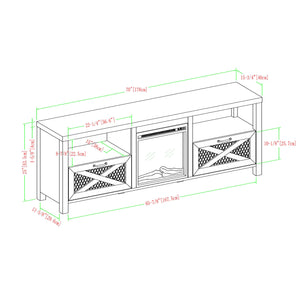 walker edison 70 rustic farmhouse fireplace tv stand w70fpabro w70fpabgw