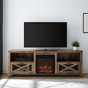 W70FPABRO - walker edison 70 rustic farmhouse fireplace tv stand w70fpabro w70fpabgw