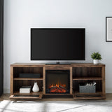 W70FPABRO - walker edison 70 rustic farmhouse fireplace tv stand w70fpabro w70fpabgw
