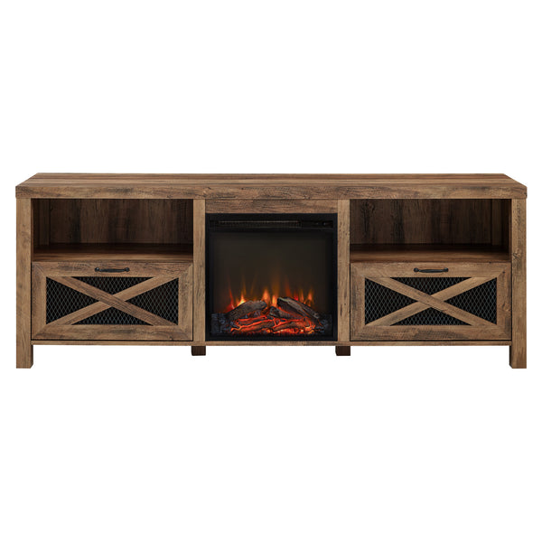 W70FPABRO - walker edison 70 rustic farmhouse fireplace tv stand w70fpabro w70fpabgw
