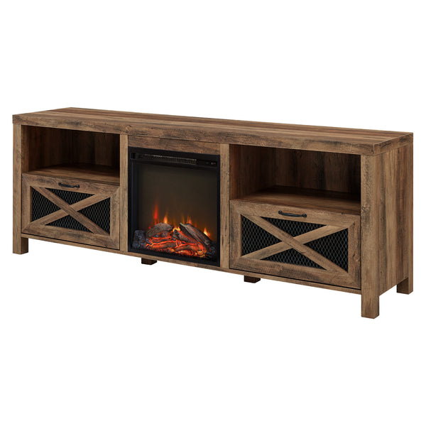 W70FPABRO - walker edison 70 rustic farmhouse fireplace tv stand w70fpabro w70fpabgw