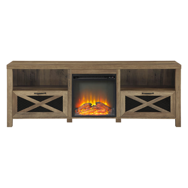 walker edison 70 rustic farmhouse fireplace tv stand w70fpabro w70fpabgw