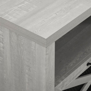 70" Rustic Farmhouse Fireplace TV Stand - Stone Grey 