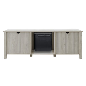 70" Glass Door Fireplace TV Console