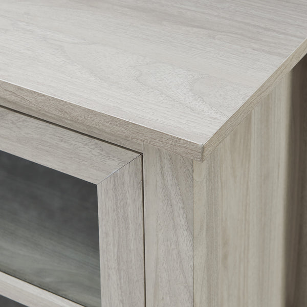 70" Glass Door Fireplace TV Console