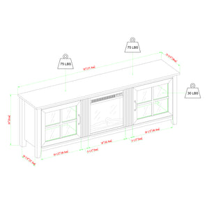 walker edison 70 farmhouse fireplace tv stand w70fpscro w70fpscgw w70fpscdw