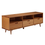 Ivy 70" 3 Drawer Solid Wood TV Stand - Caramel