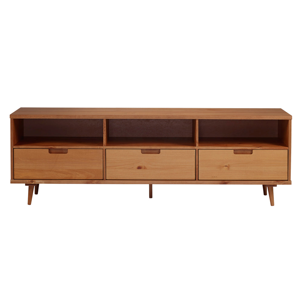 Ivy 70" 3 Drawer Solid Wood TV Stand - Caramel
