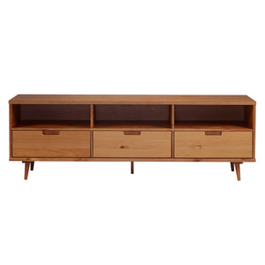 Ivy 70" 3 Drawer Solid Wood TV Stand - Caramel