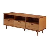 Ivy 70" 3 Drawer Solid Wood TV Stand - Caramel