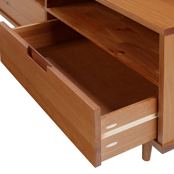 Ivy 70" 3 Drawer Solid Wood TV Stand - Caramel