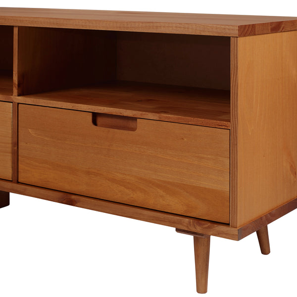 Ivy 70" 3 Drawer Solid Wood TV Stand - Caramel