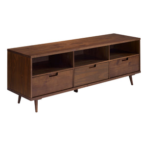 Ivy 70" 3 Drawer Solid Wood TV Stand - Walnut