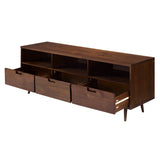 Ivy 70" 3 Drawer Solid Wood TV Stand - Walnut