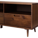 Ivy 70" 3 Drawer Solid Wood TV Stand - Walnut