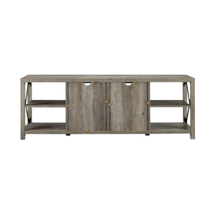 70" Farmhouse Metal X TV Stand Grey Wash