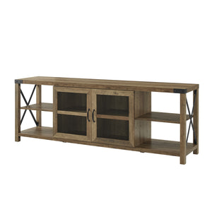 70" Farmhouse Metal X TV Stand Reclaimed Barnwood