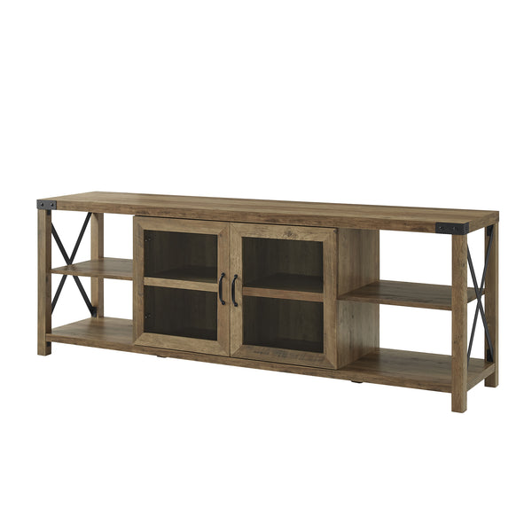 70" Farmhouse Metal X TV Stand Reclaimed Barnwood