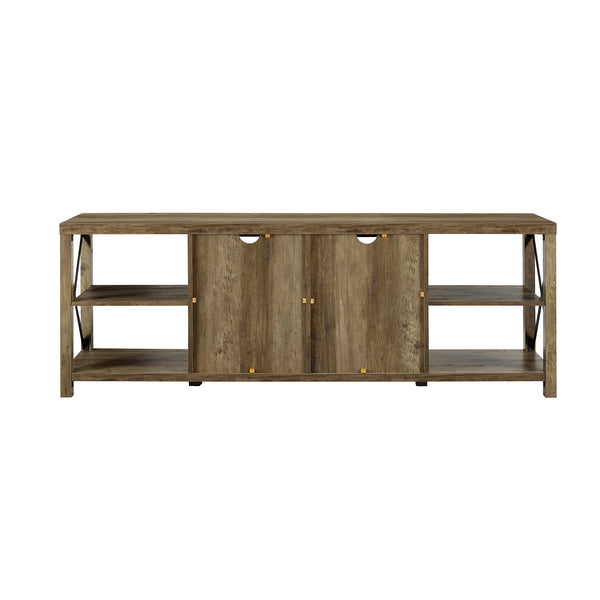 70" Farmhouse Metal X TV Stand Reclaimed Barnwood