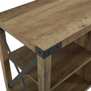 70" Farmhouse Metal X TV Stand Reclaimed Barnwood