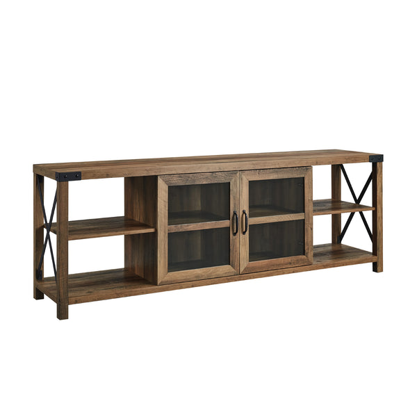70" Farmhouse Metal X TV Stand Reclaimed Barnwood